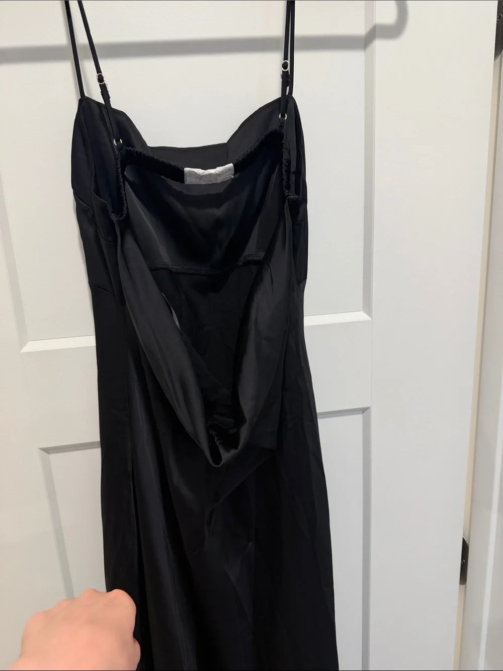 Abercrombie & Fitch black Satin Slip Dress- A&F Julia Slip Cowl Back Dress